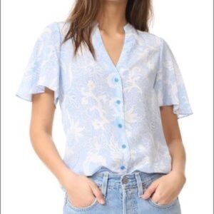 Silk Flutter Sleeve Top